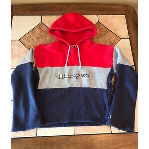 Champion Life Color Block Reverse Weave Cropped Hoodie Pullover hoodie